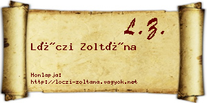 Lóczi Zoltána névjegykártya